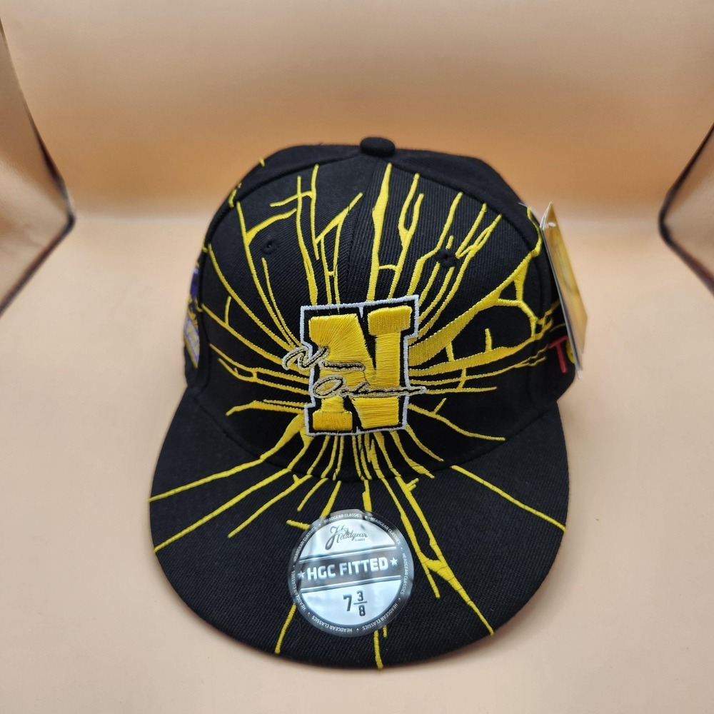 New Orleans Black Pelicans Hat Cap Fitted Mens 7 3/8 Black Baseball Tosa